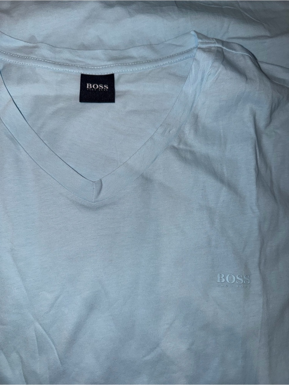 HUGO BOSS Vneck Tshirt Top Shirt Blue